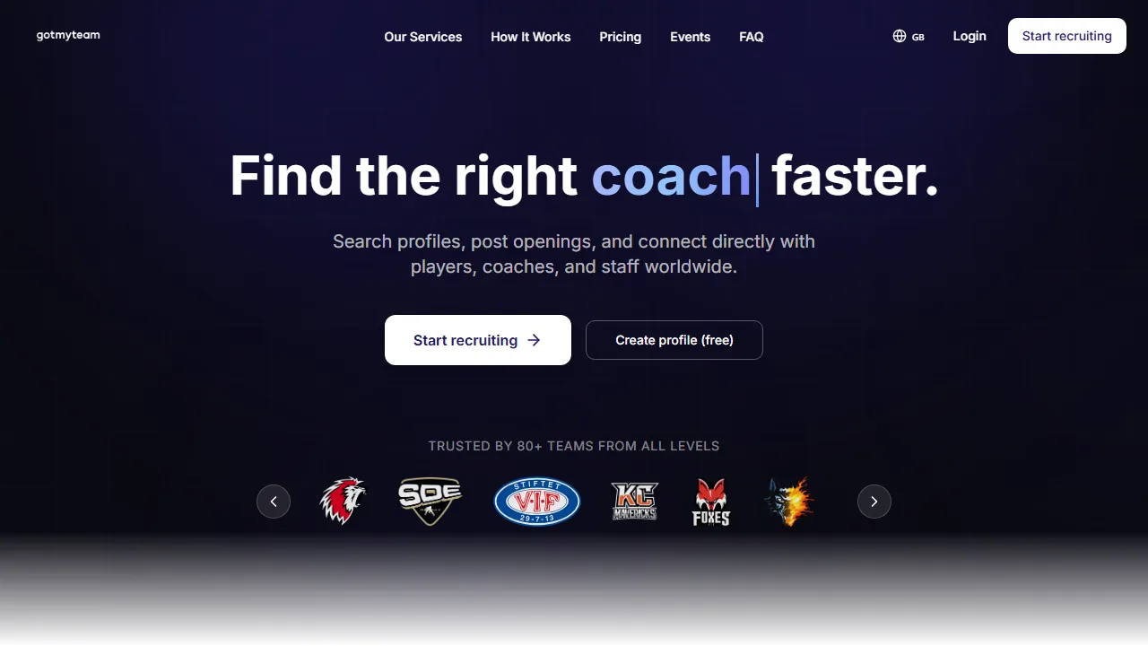 gotmyteam.com - Support Hockey Career Opportunities screenshot
