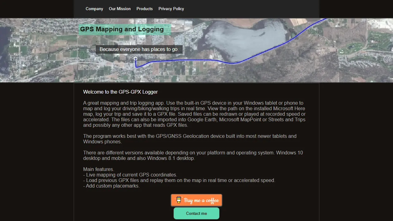 gpslogger.jbbyer.ca - GPS Data Logger App for Windows screenshot