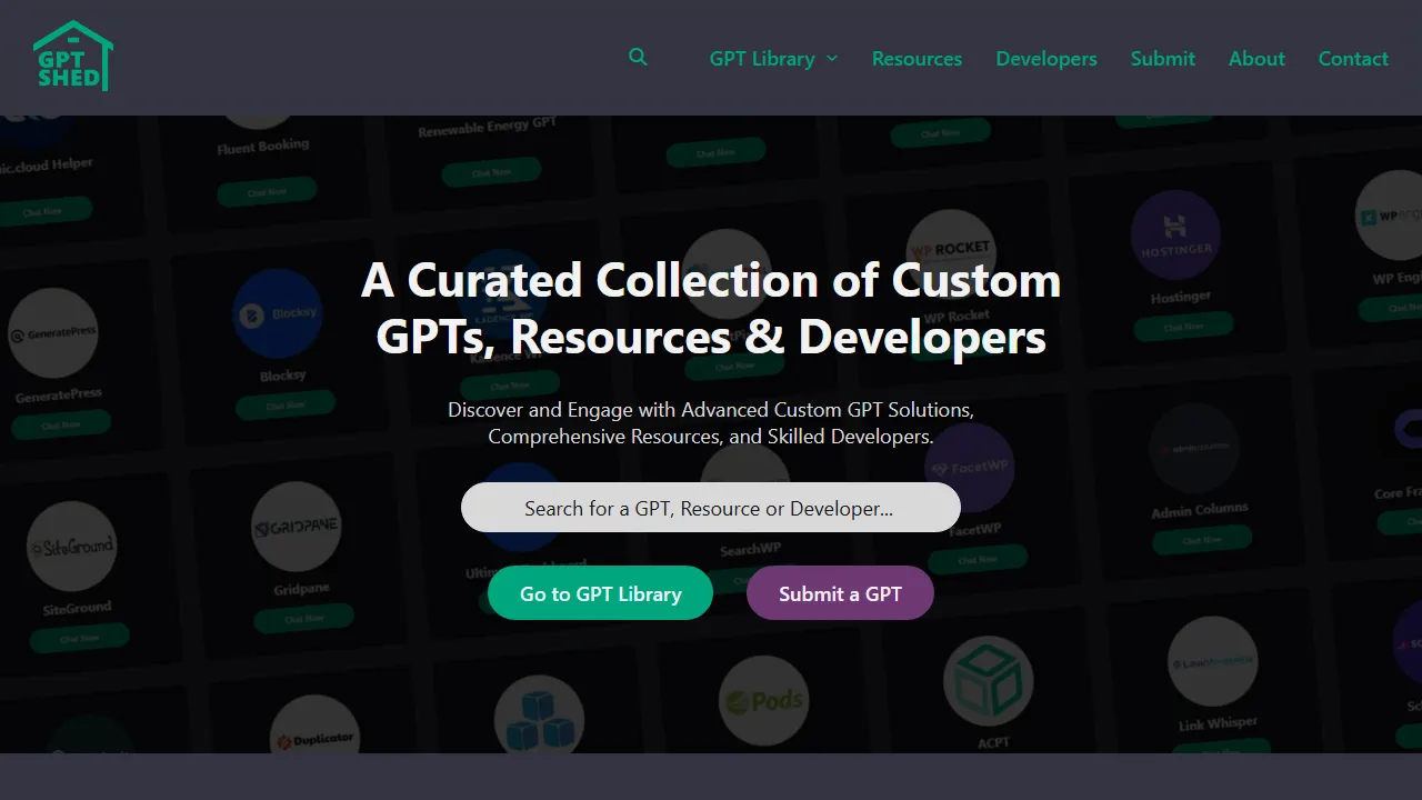 gptshed.com - AI Chatbot and WordPress Developer screenshot