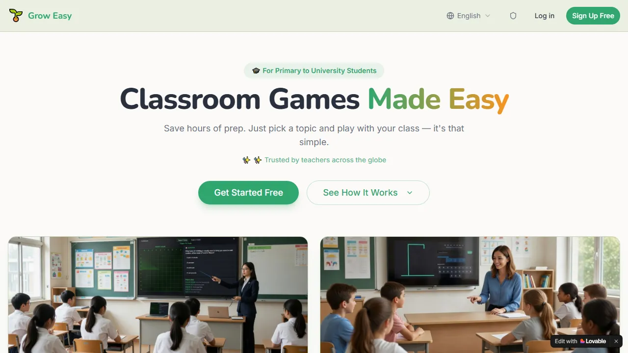 groweasy1023.com - AI Educational Game Platform screenshot