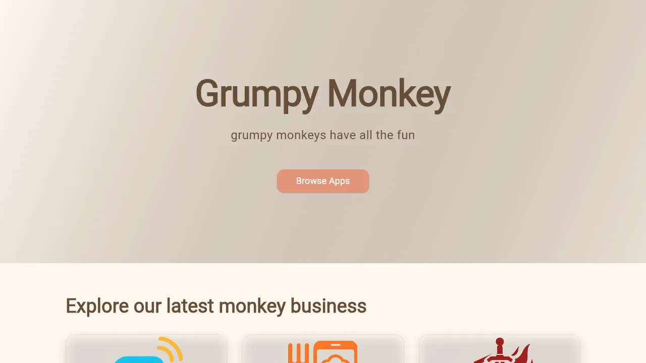 grumpy-monkey-dev.web.app - Indie Mobile App Development Project screenshot