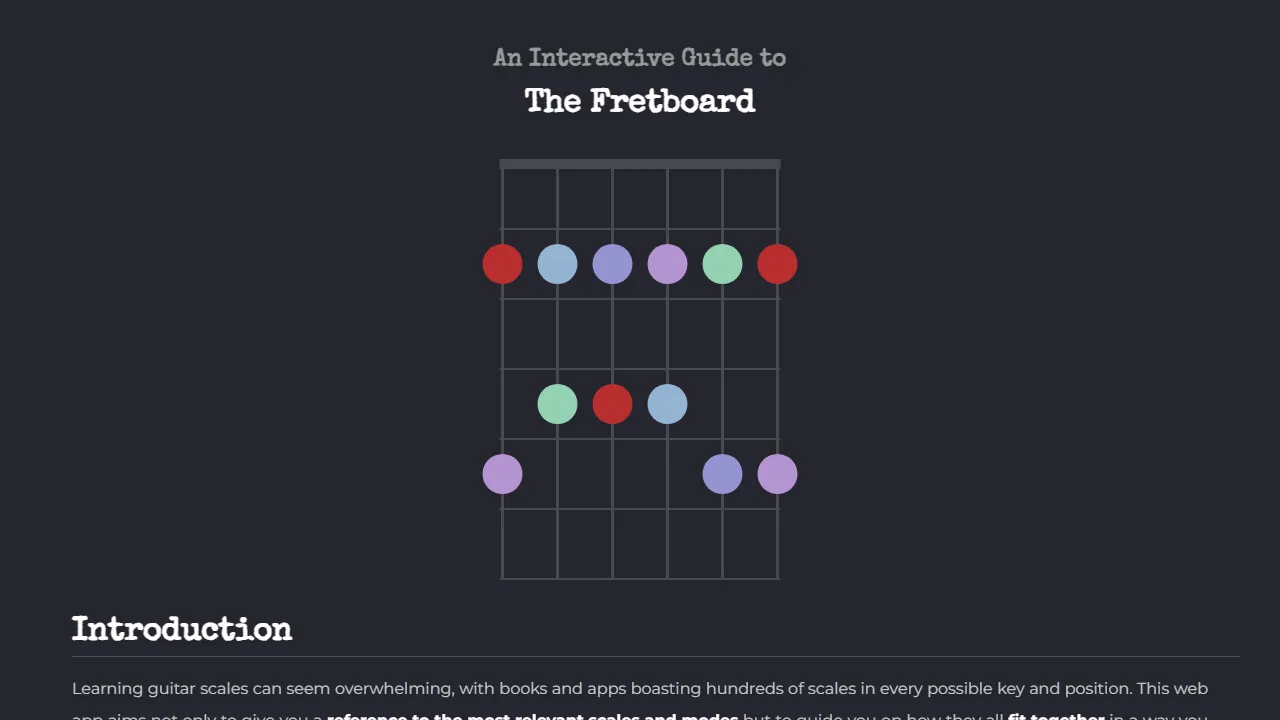 guitarscales.app - Guitar Scales and Music Tools screenshot