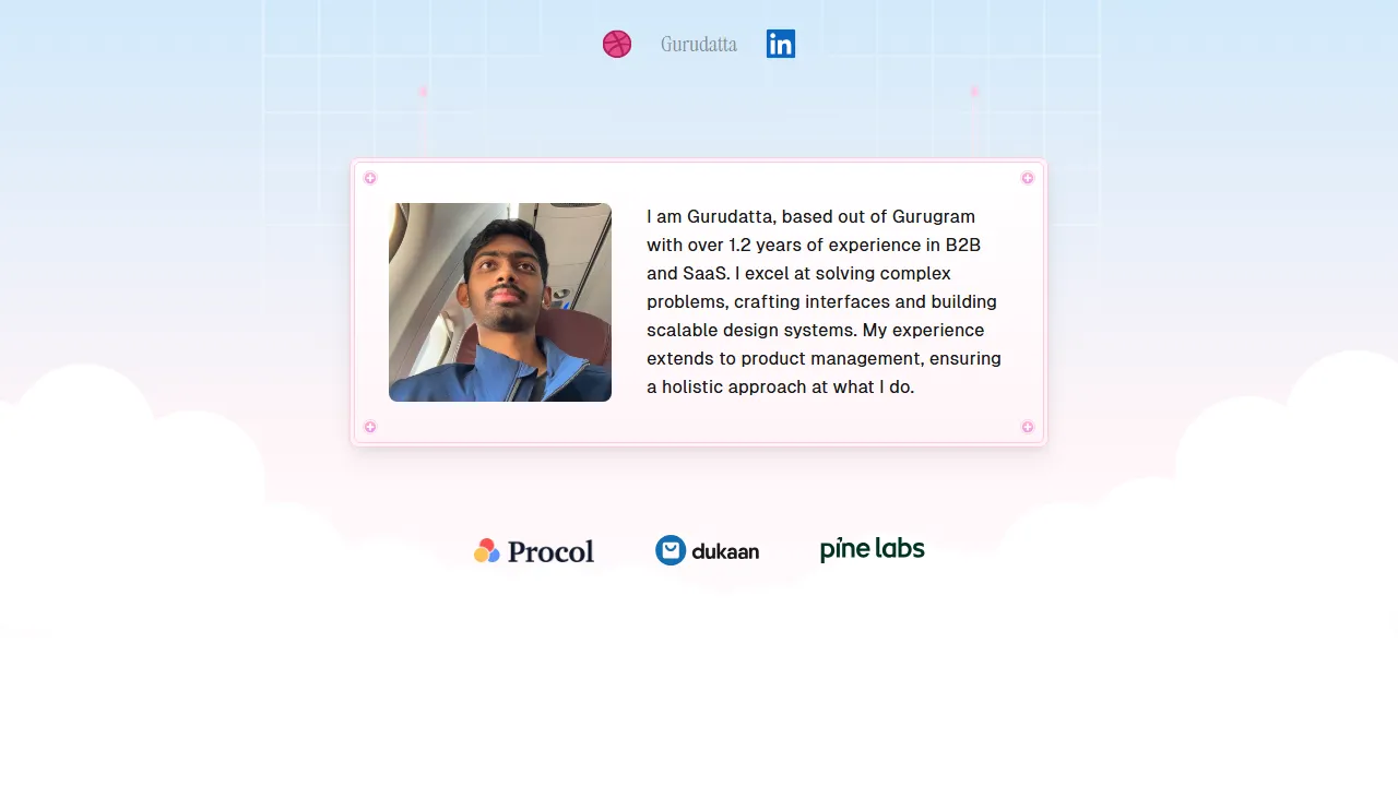 gurudatta.framer.website - Curated Inspiration Aggregator Tool screenshot