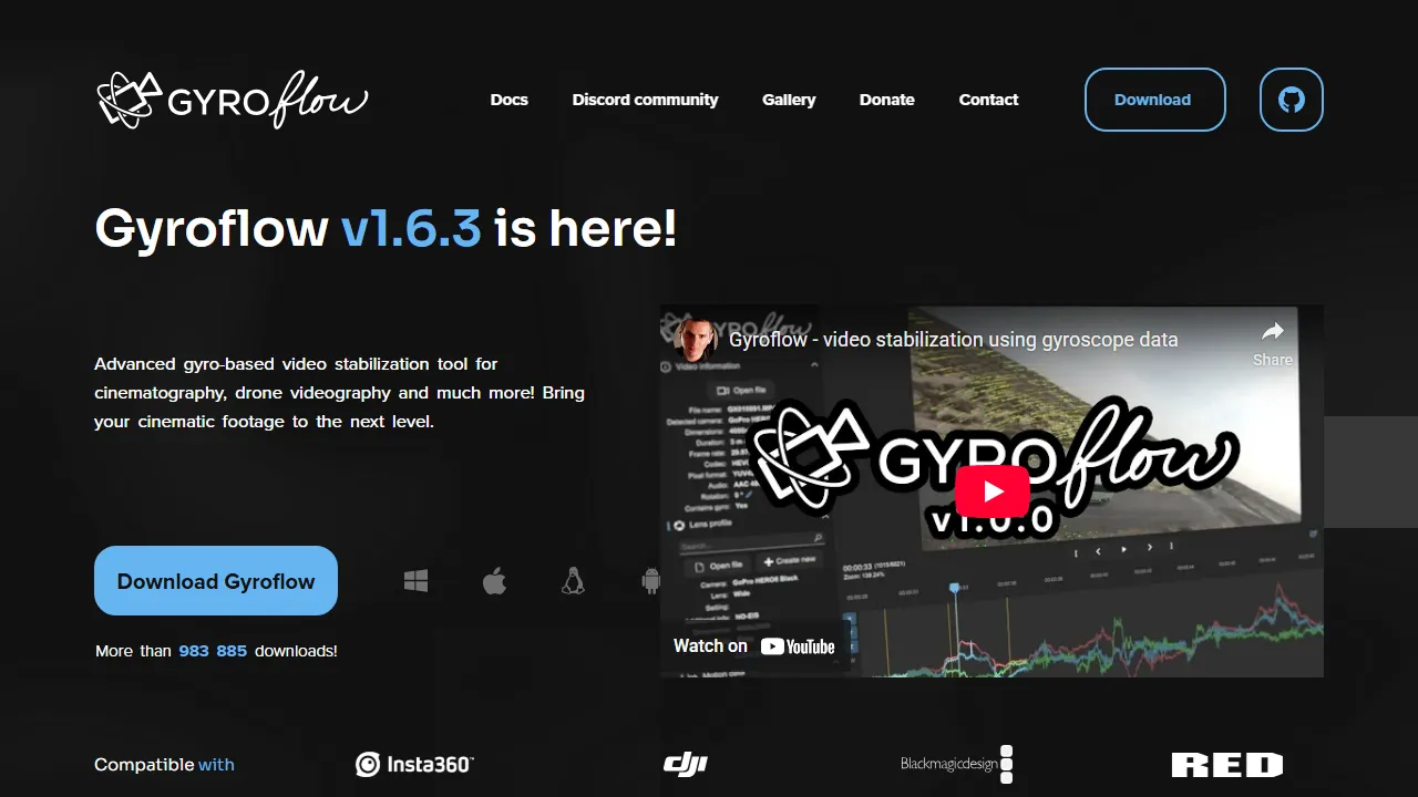 gyroflow.xyz - Video Stabilization Software for Smooth Footage screenshot
