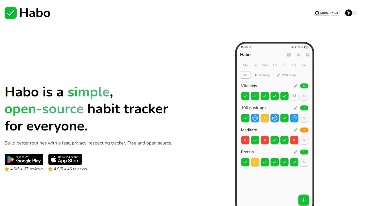 habo.space - Open Source Habit Tracker App screenshot