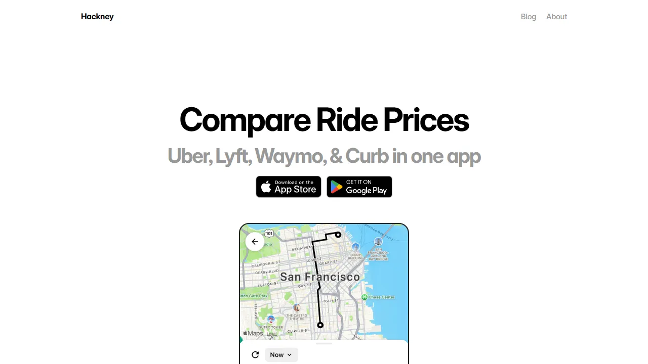 hackney.app - Rideshare Comparison App for Uber and Lyft screenshot