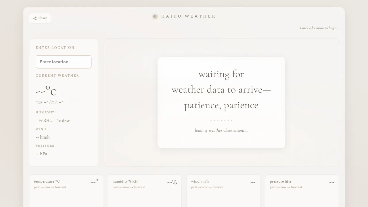 haikuweather.net - Beautiful Weather Poetry and Haiku screenshot