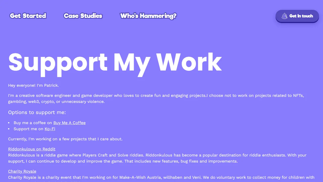 hammertime.studio - Creative Software and Game Development screenshot