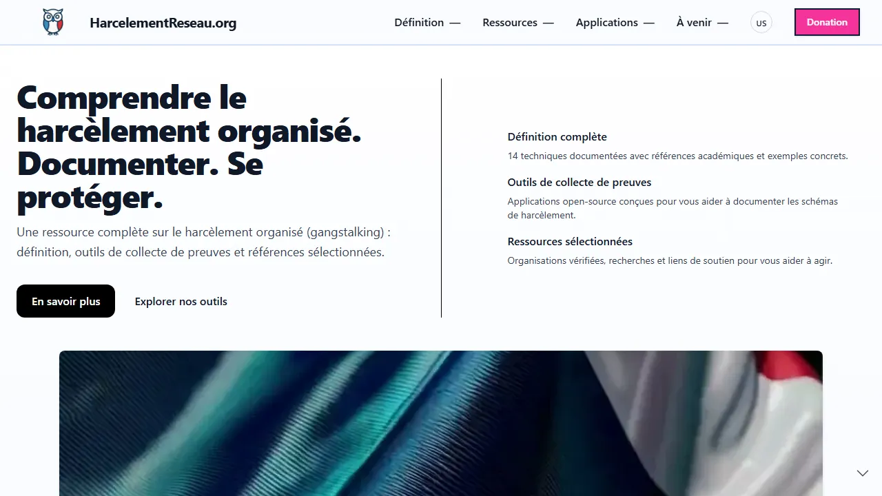 harcelementreseau.org - Tools and Platforms for Harassment Detection screenshot