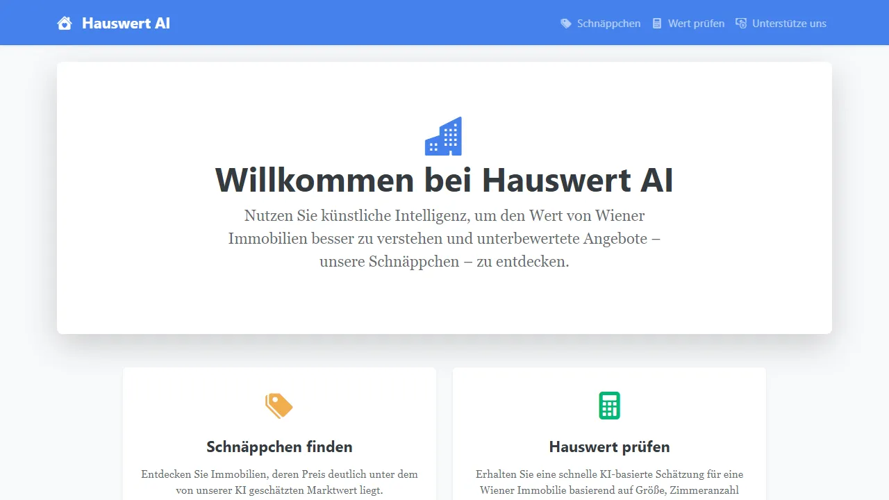 hauswert-ai.com - Property Valuation Tool - Home Value Estimator screenshot