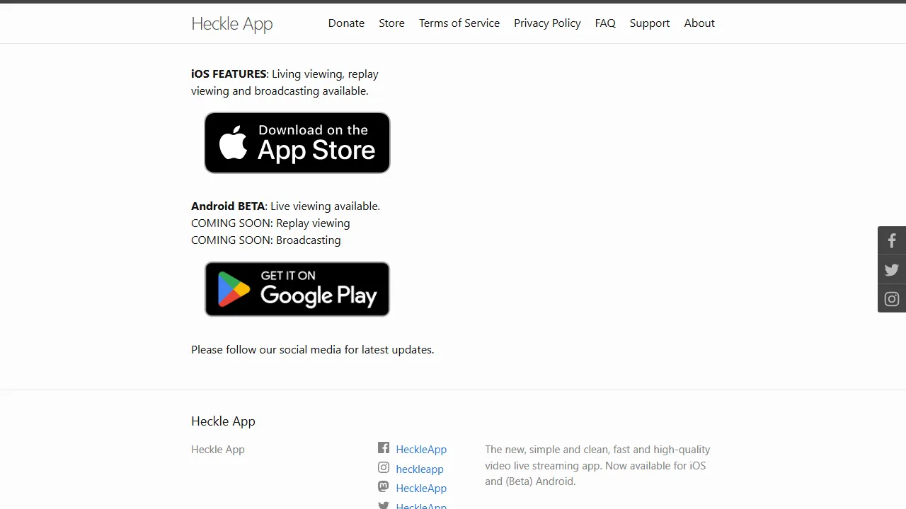 heckle.app - Buy Me Coffee Page screenshot