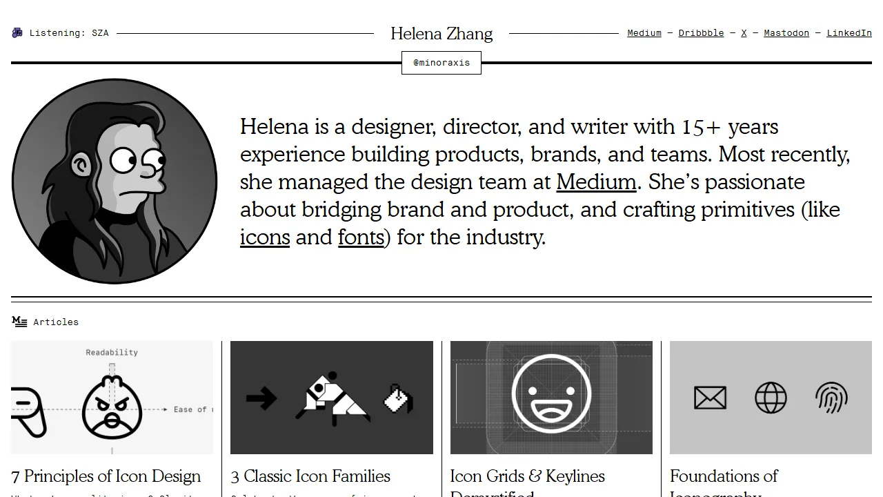 helenazhang.com - React Icon and Iconography Library screenshot