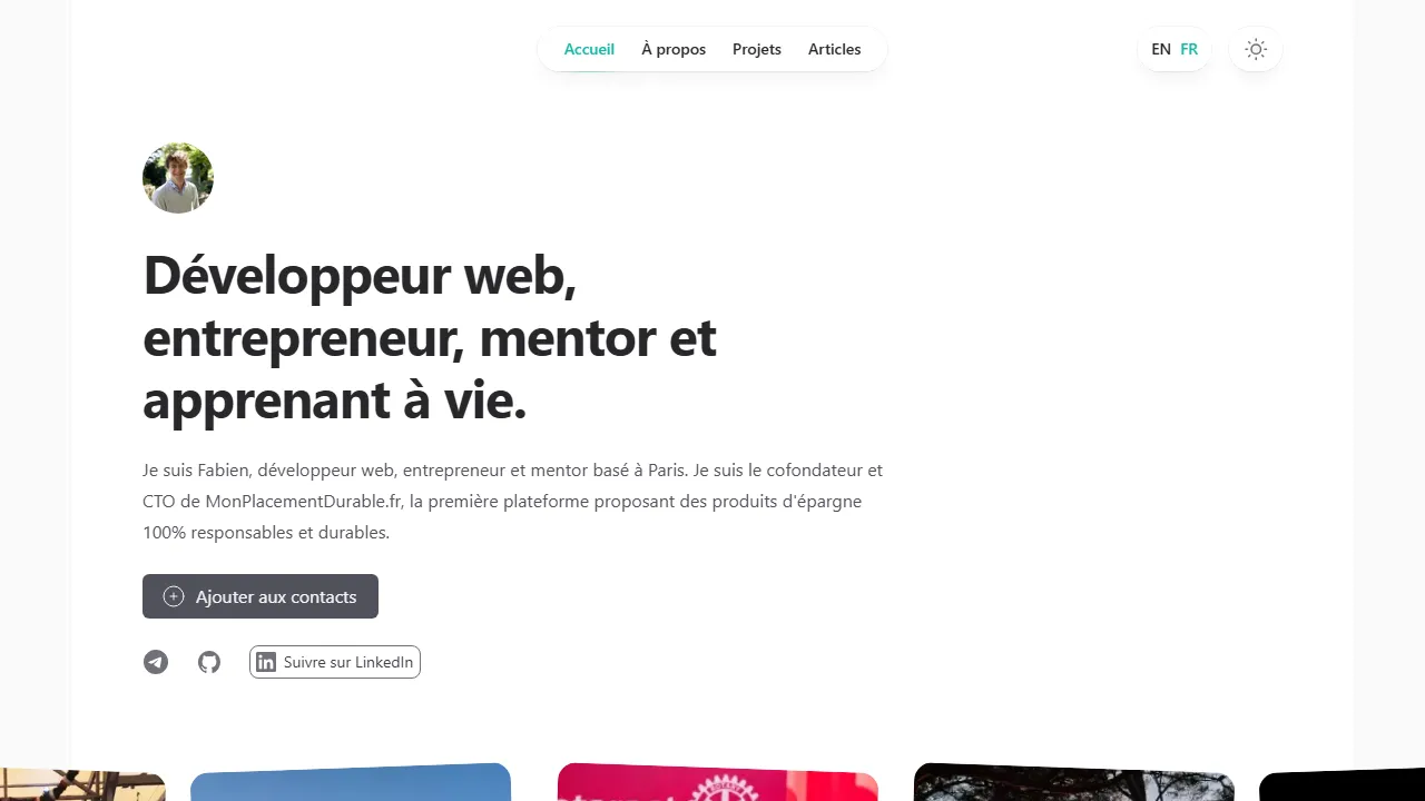 hellofabien.fr - Mobile App Development Bot to Boost Mood screenshot