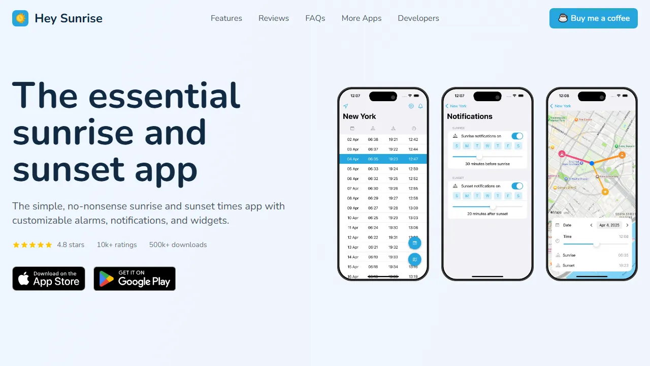 hey-sunrise.com - Sunrise Alarm Clock - Sunlight Lamp Options screenshot