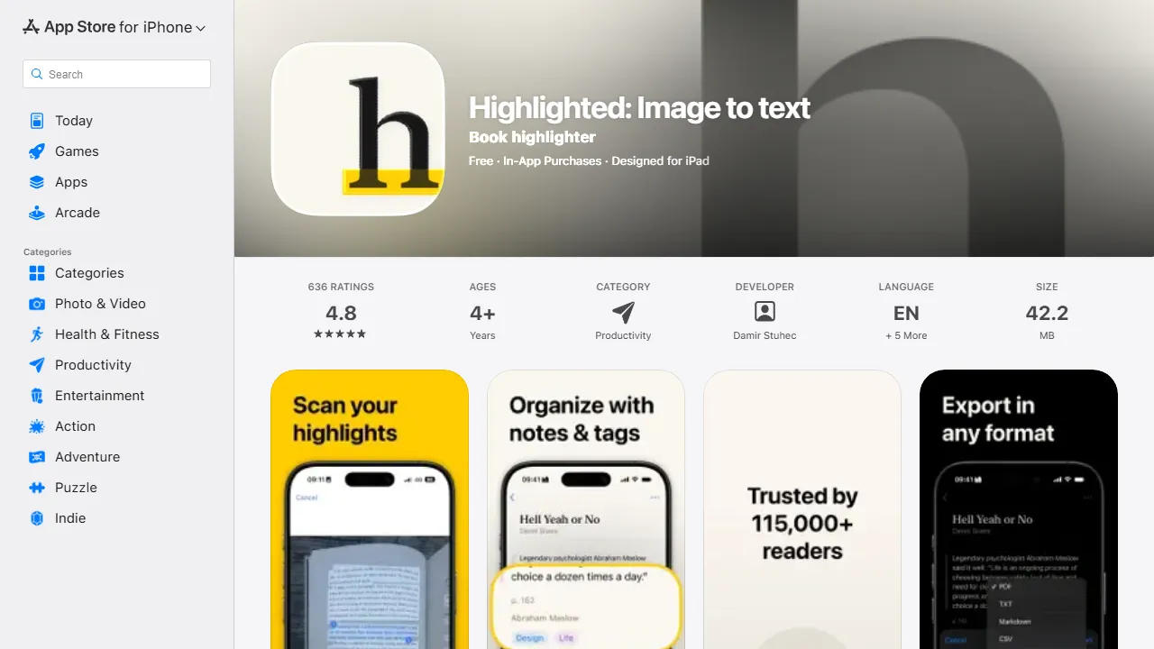 highlighted.app - Productivity Tool for Enhanced Efficiency screenshot