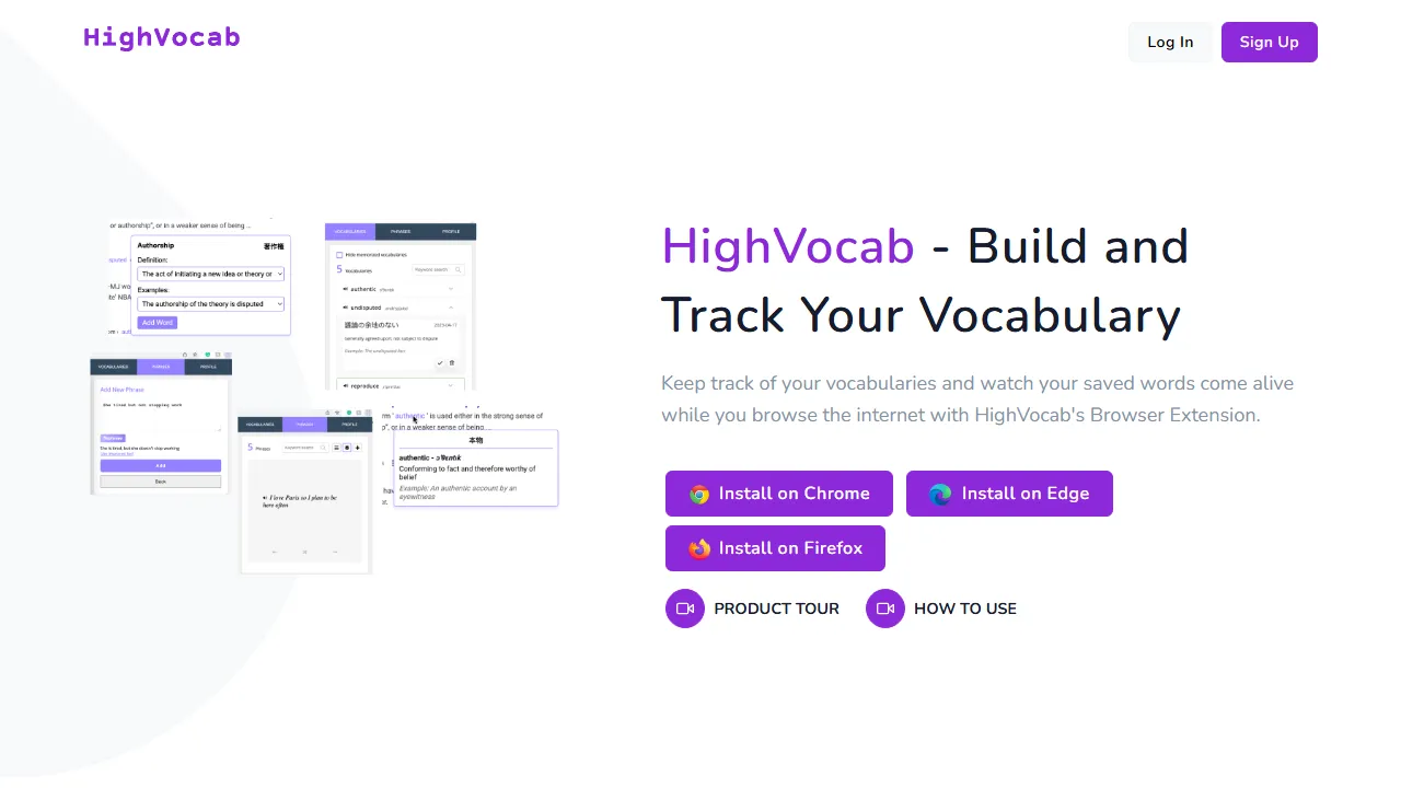 highvocab.com - Free Chrome Extension for English Learners screenshot