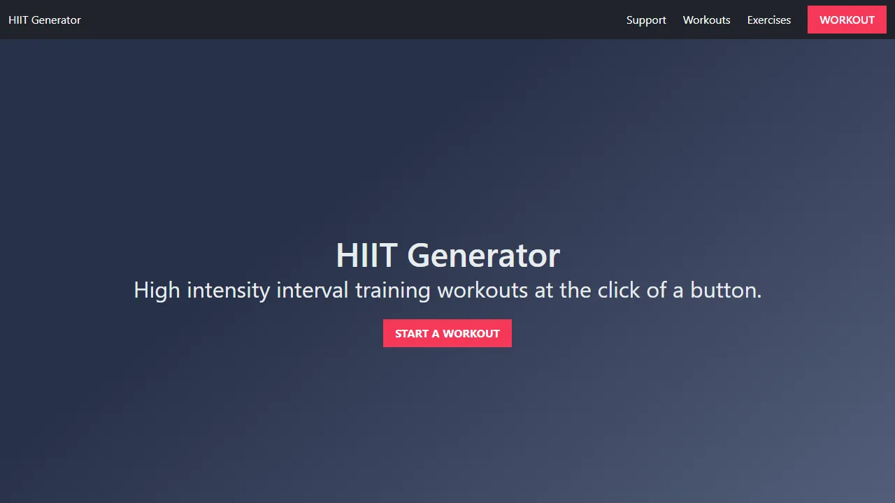 hiitgenerator.app - Free Online Workout and WOD Generator screenshot