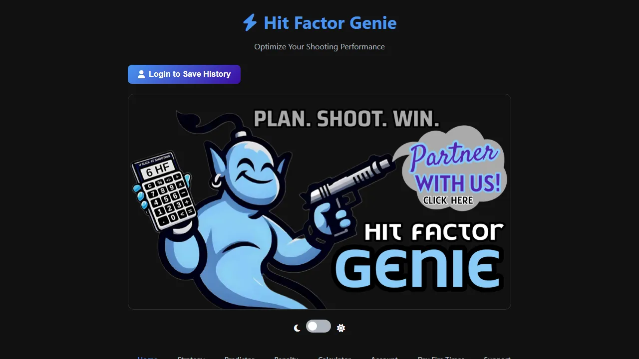 hit-factor-genie.netlify.app - Specialized Calculator for Competitive Shooting Analysis screenshot