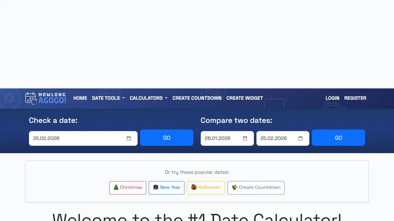 howlongagogo.com - Free Online Time Duration Calculator Tool screenshot