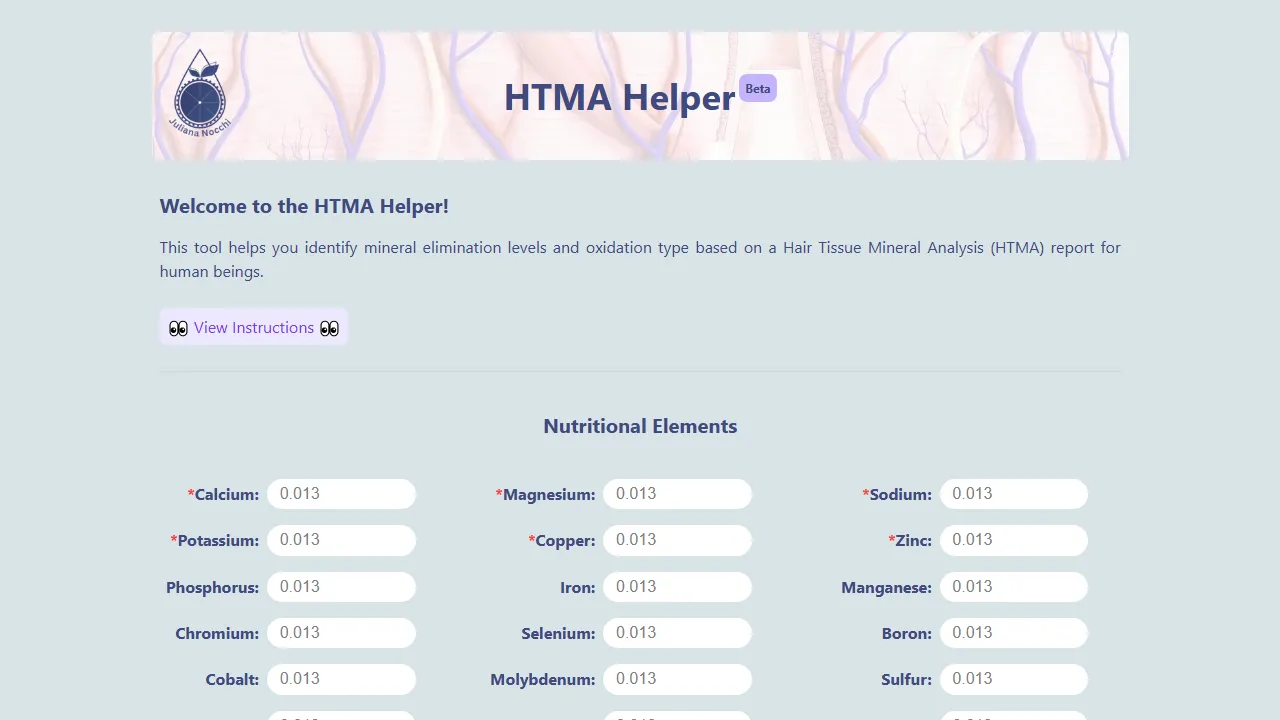 htma.juliananocchi.com - Health Risk Assessment Tool for Practitioners screenshot