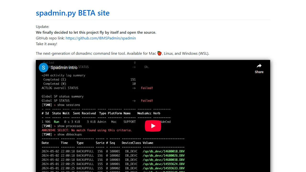 ibmspadmin.github.io - IBM Storage Management Utility For Admins screenshot