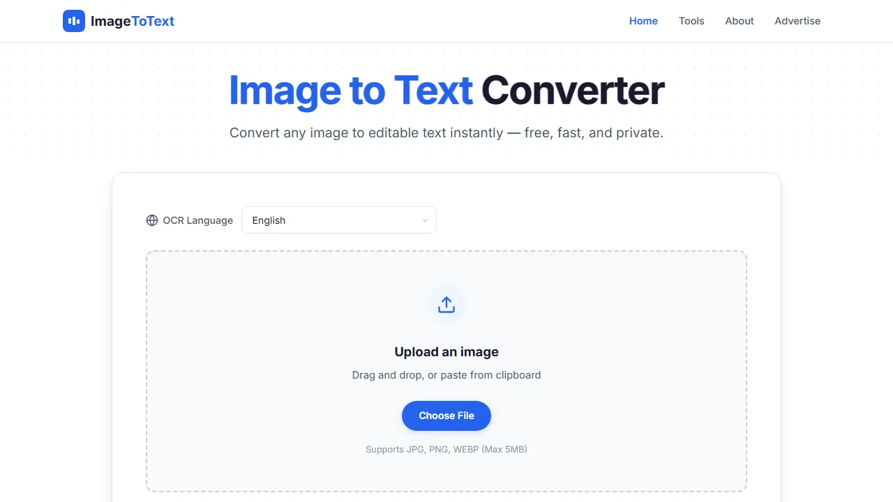 imagetotext.net - Free Online OCR Text Recognition Tool screenshot