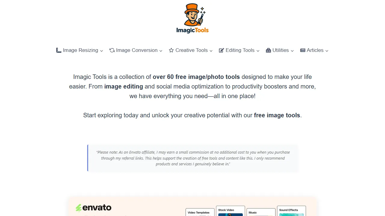 imagictools.com - Free AI Photo Editor and Image Tools screenshot