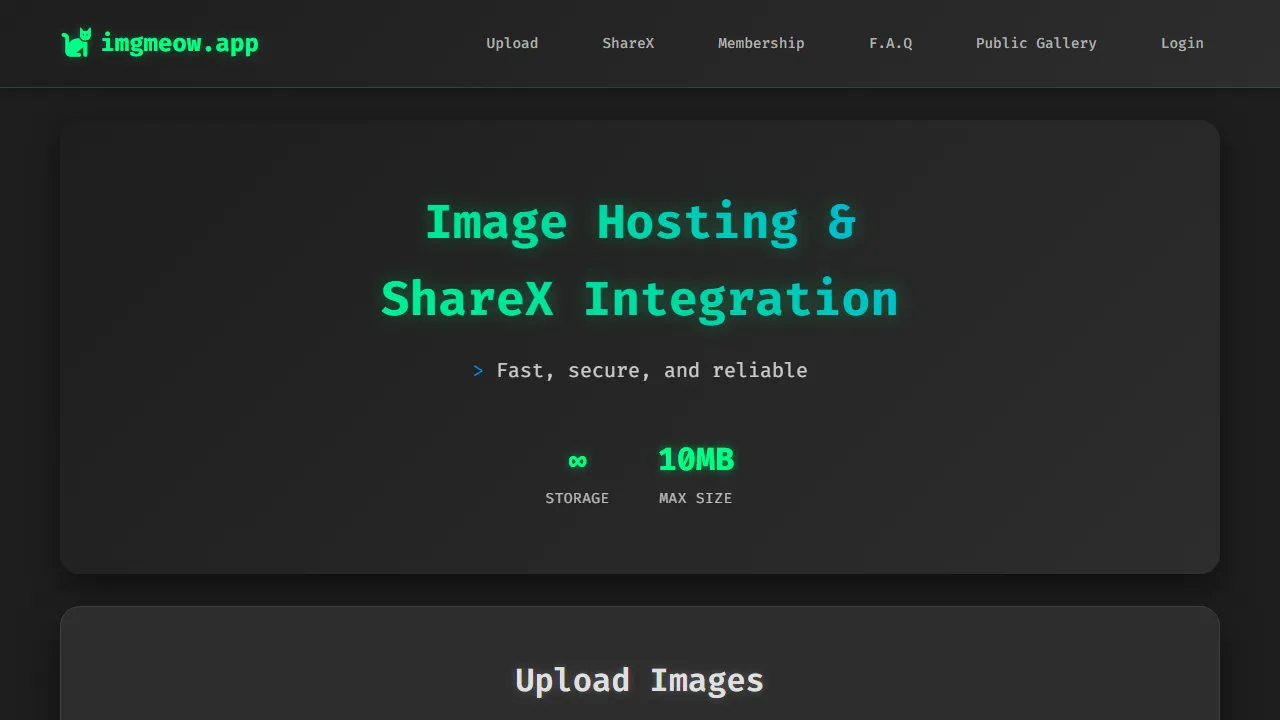 imgmeow.app - Free Image Upload and Postimage Hosting screenshot