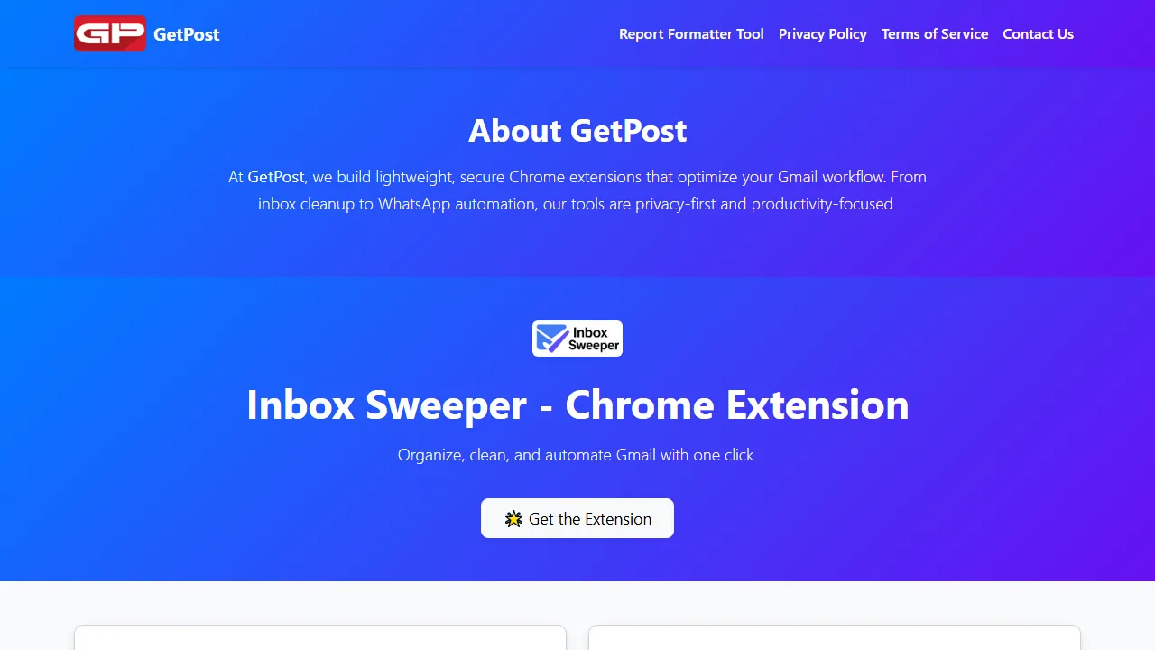 inboxsweeper.xyz - Gmail Subscription Manager Tool Online screenshot