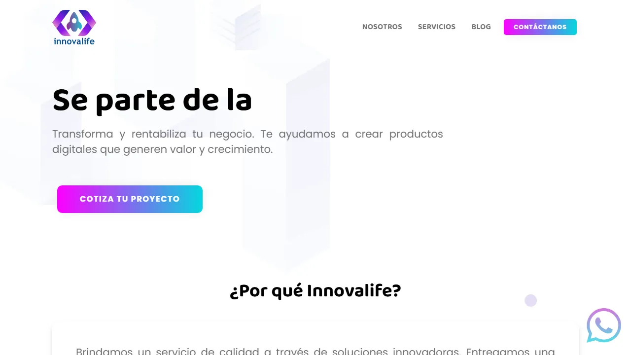 innovalife.cl - Software Development Company Listing screenshot
