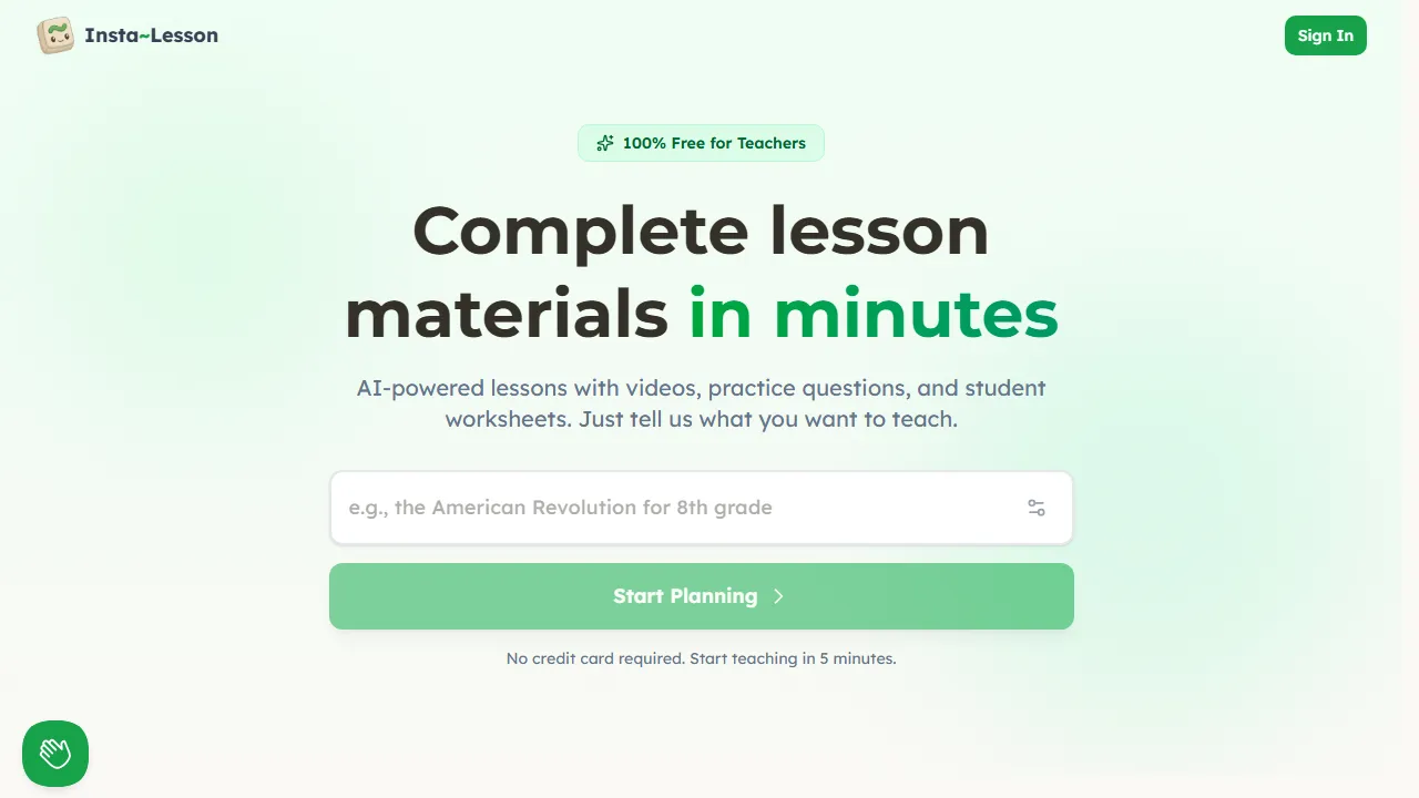 insta-lesson.com - Lesson Plan Creator For Teachers Online screenshot
