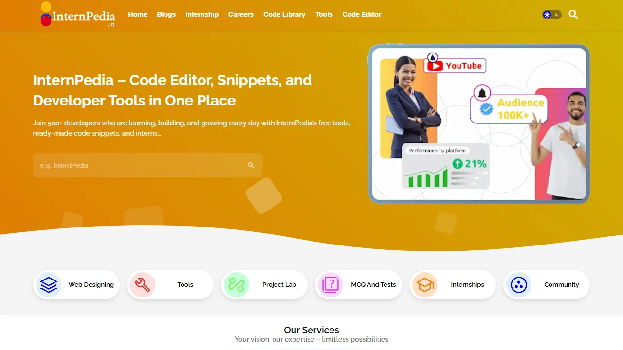 internpedia.in - Adaptive Software Development and Website Creation screenshot