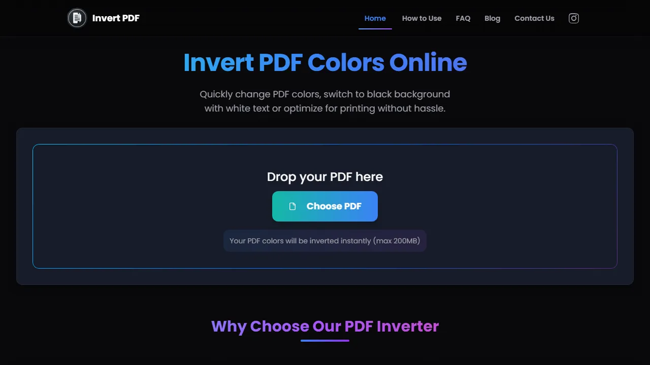 invertpdf.com - Simple Tool for PDF Color Inversion screenshot