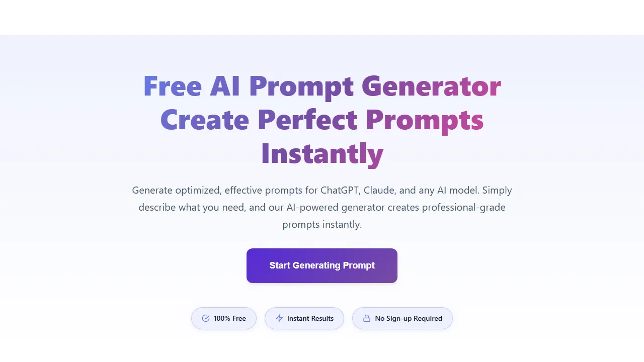 ipromptgenerator.com - Free AI Prompt Generator for AI Models screenshot