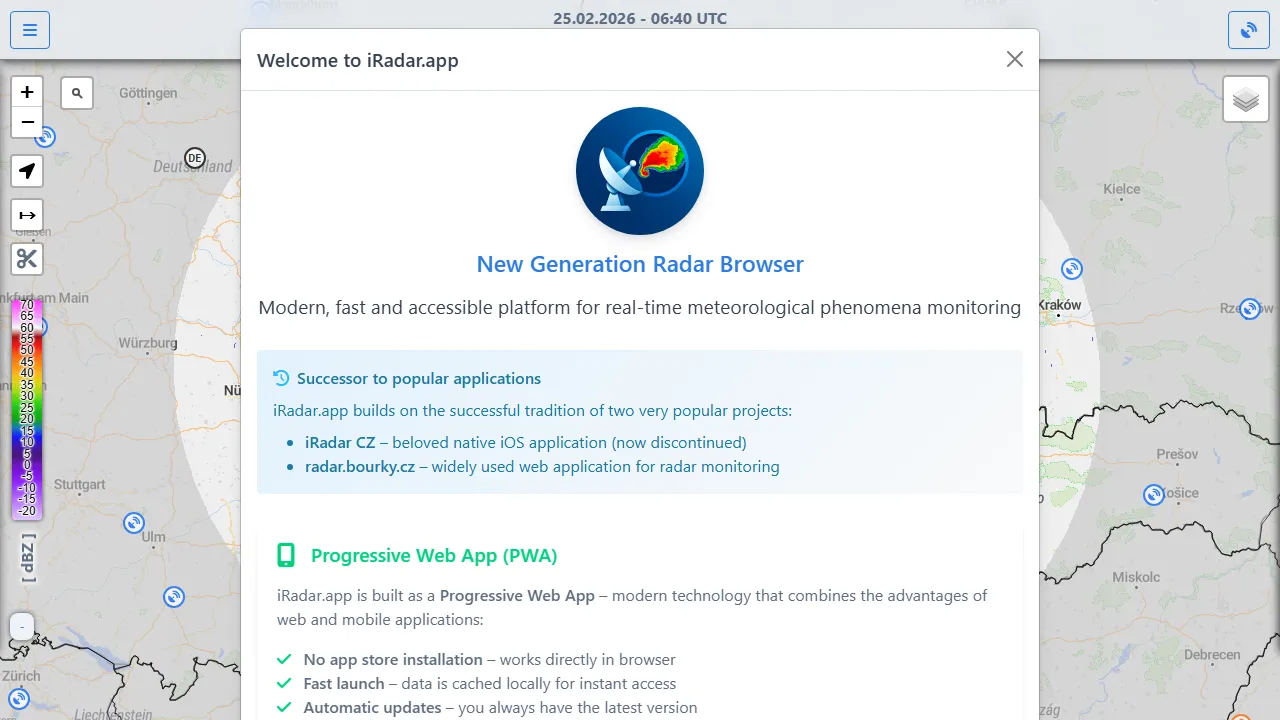 iradar.app - Accuweather Radar Data Across Europe screenshot