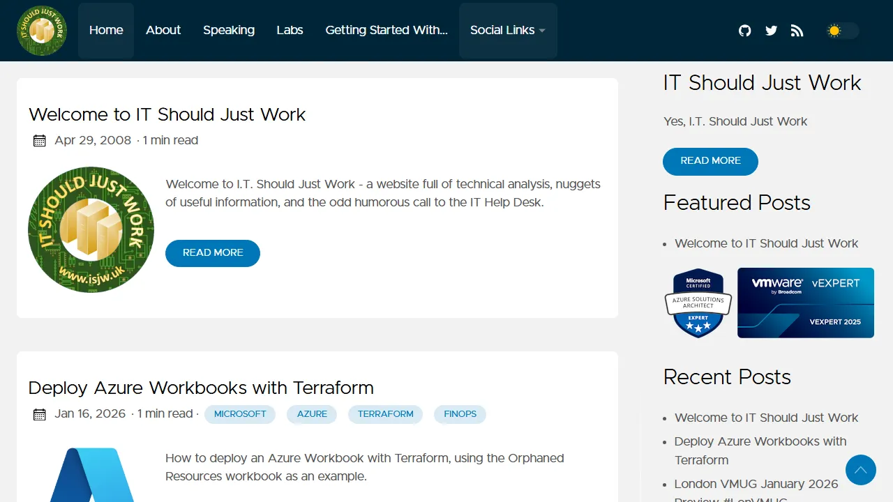 isjw.uk - IT Knowledge Sharing and Tools screenshot
