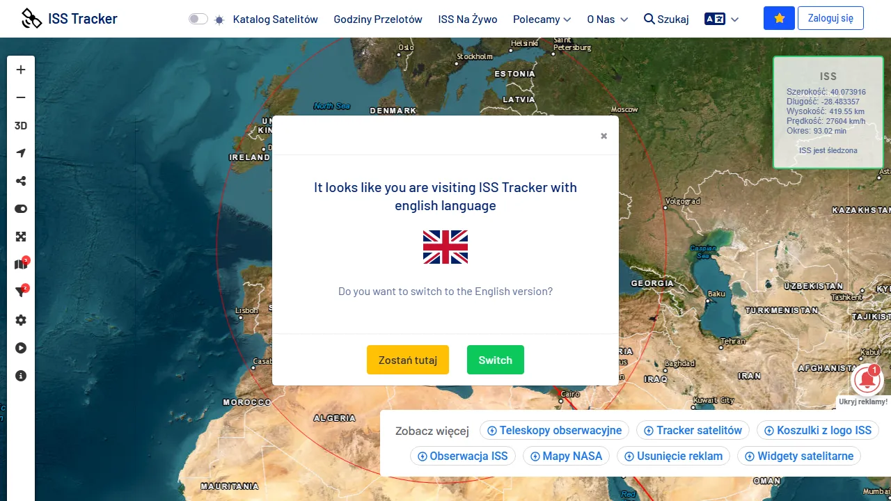 isstracker.pl - Sat Tracker and Satellite Tracking Tool screenshot