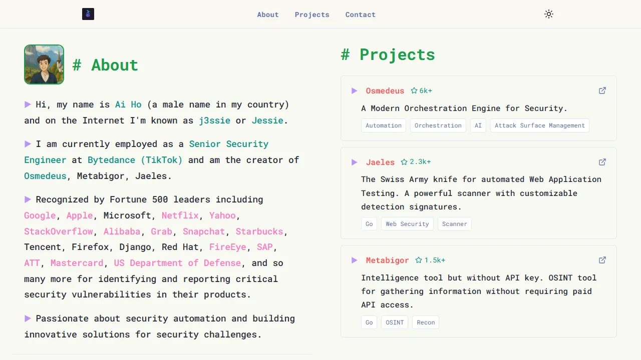 j3ssie.github.io - Open Source Pentest and Security Testing Tools screenshot