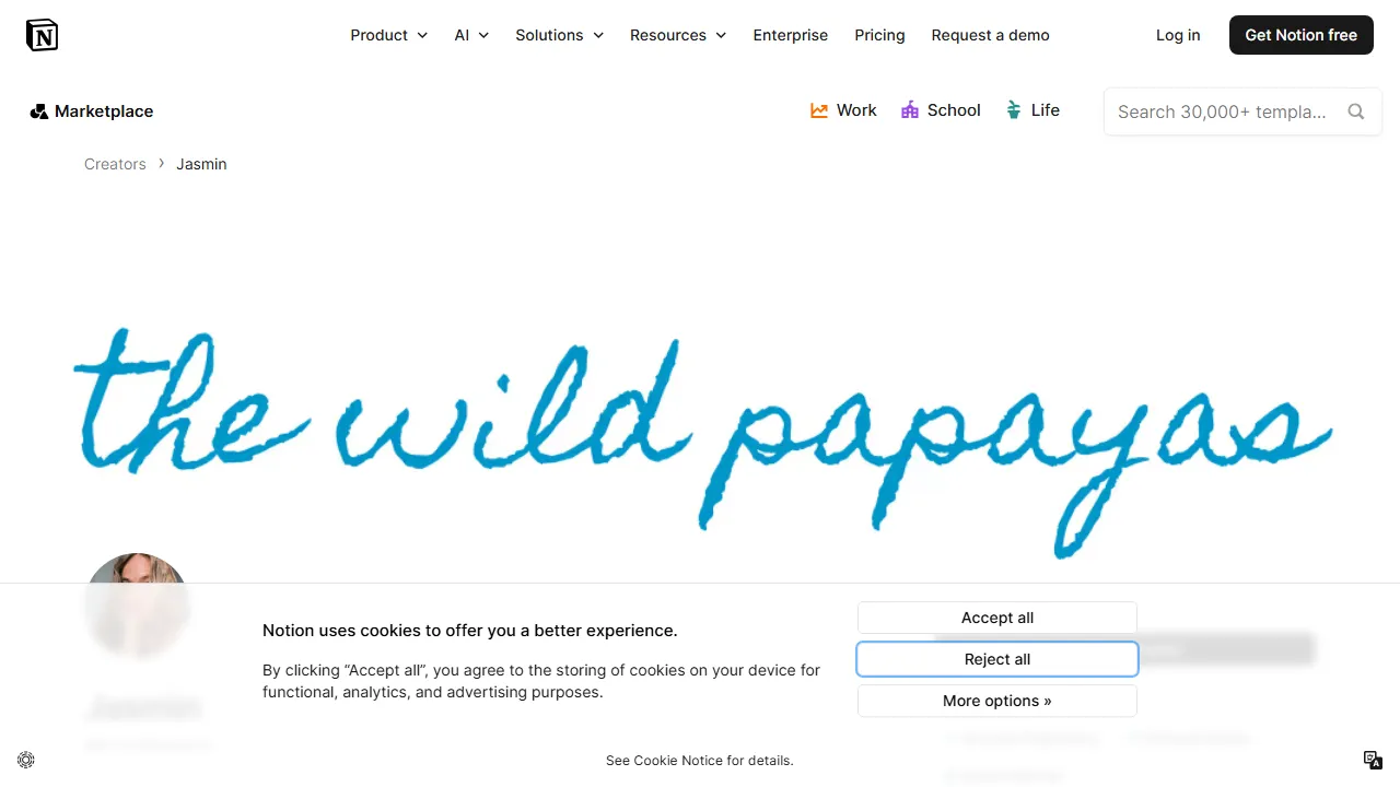 Jasmin - Aesthetic and Easy-to-Use Notion Templates screenshot
