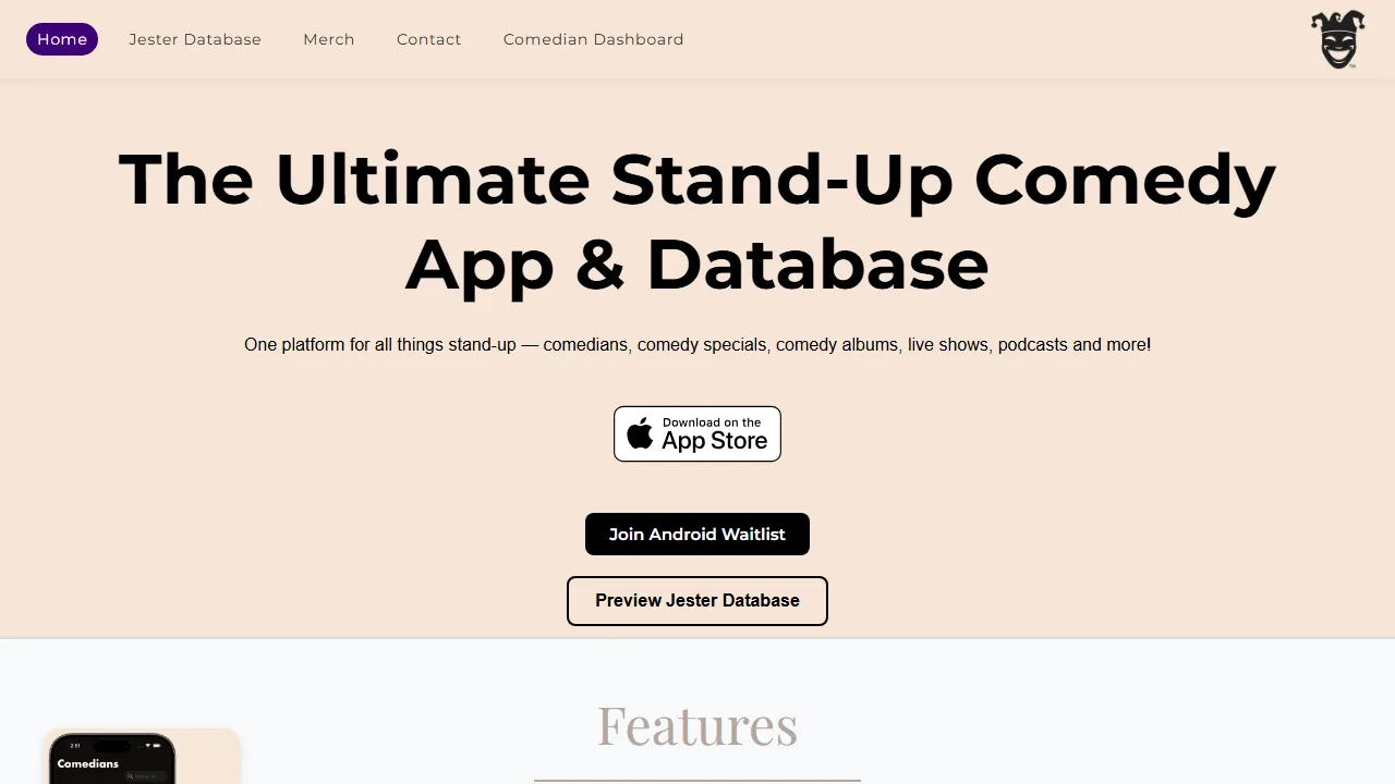jestercomedyapp.com - Free Comedy Streaming App for Stand-Up screenshot