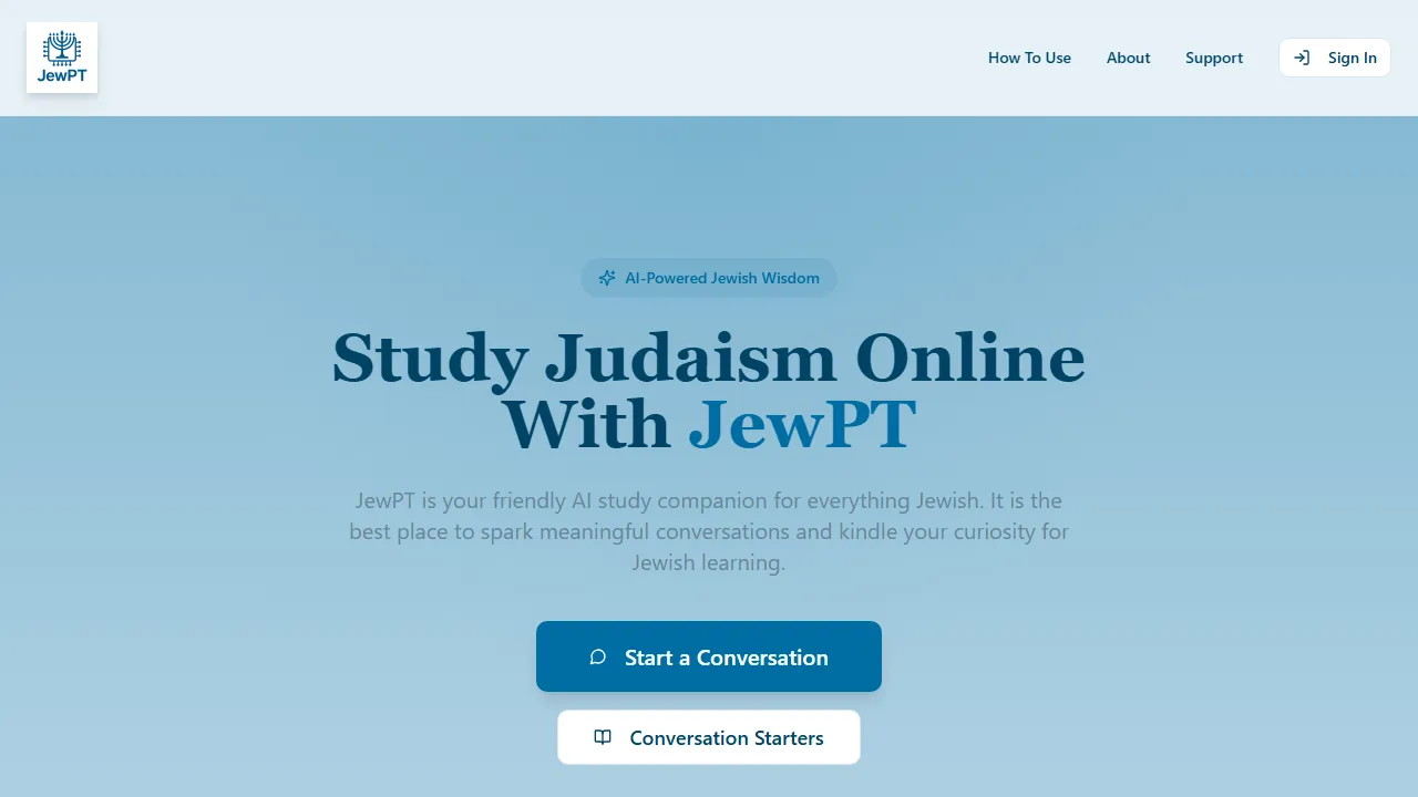 jewpt.com - AI Chatbot for Jewish Texts screenshot