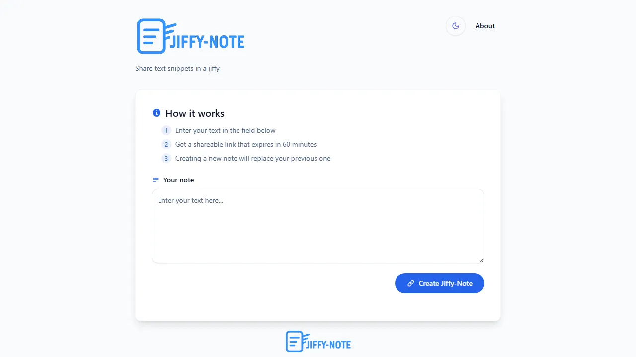 jiffy-note.com - Developer Support and Appreciation screenshot