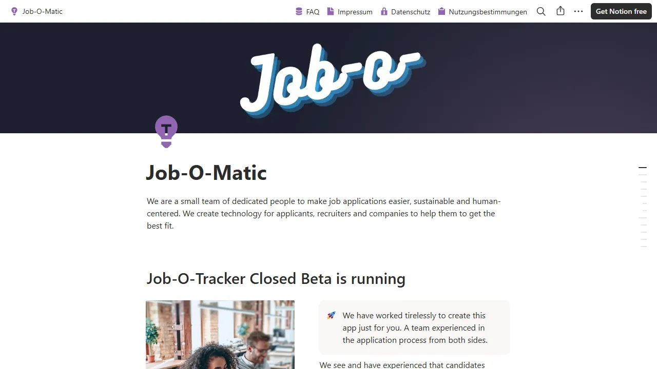 job-o-matic.app - Job Application Tracker to Track Applications screenshot