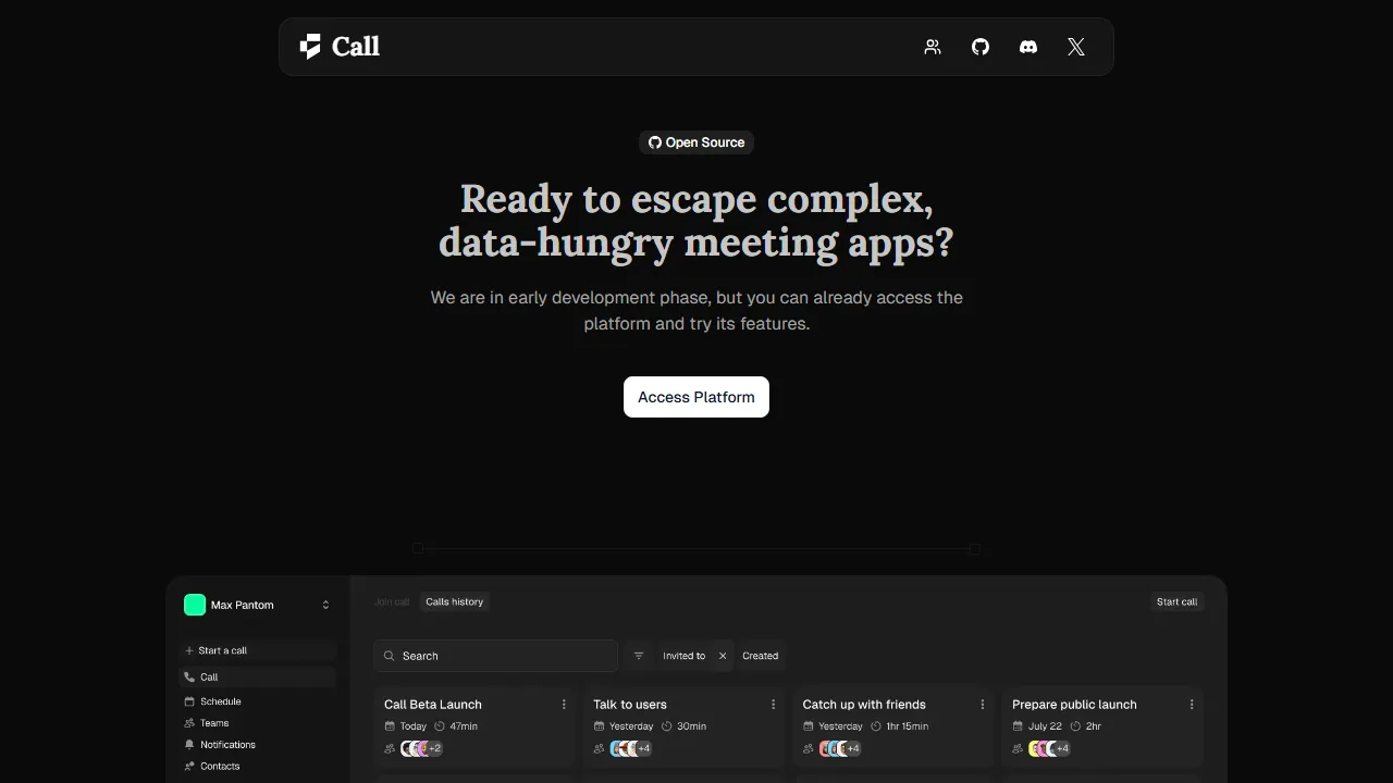 joincall.co - Simple Meeting App For Quick Collaboration screenshot