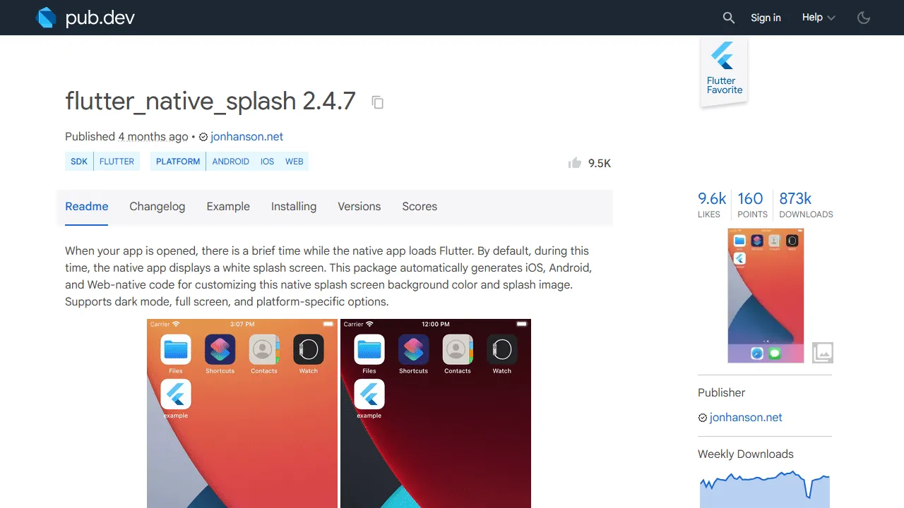 Jon Hanson - Flutter Splash Screen Generator Package screenshot