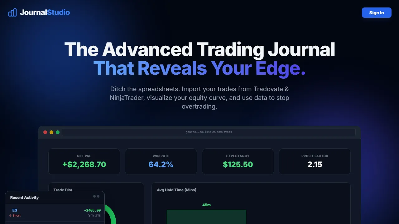 journal.colisseum.com - Personalized Tool For Trading Journaling screenshot