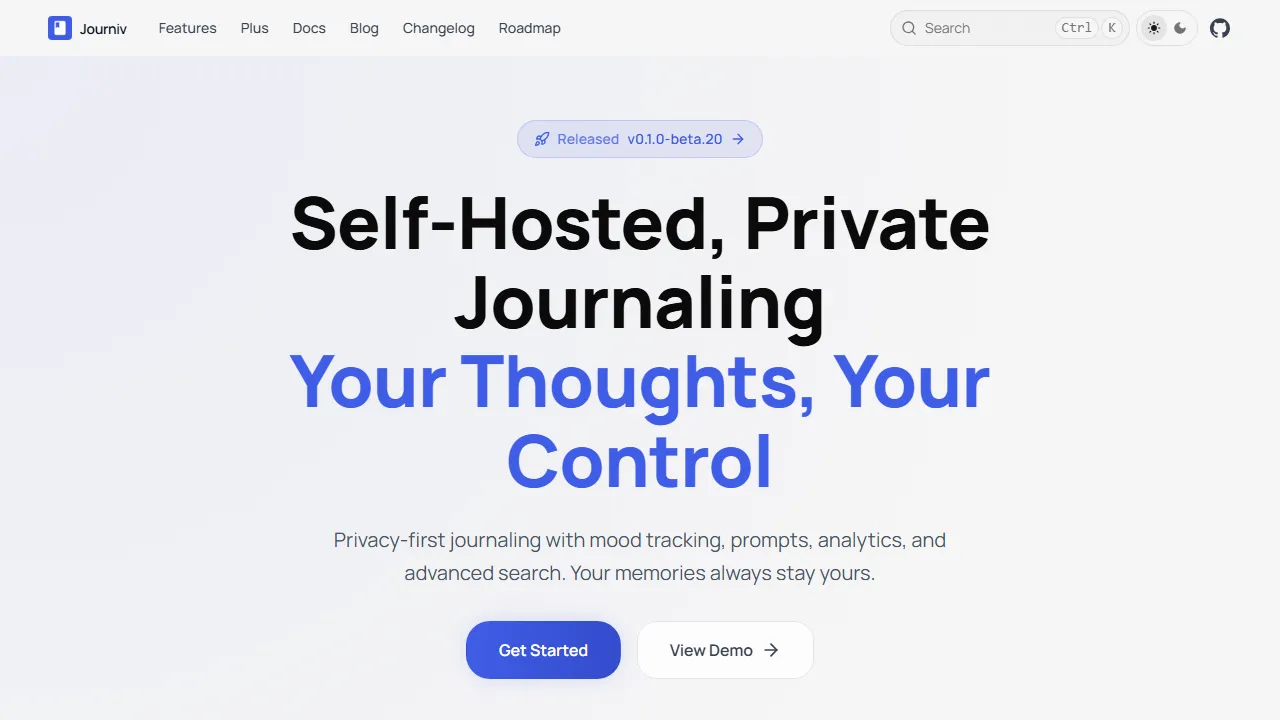 journiv.com - Privacy-Focused Self-Hosted Journaling App screenshot
