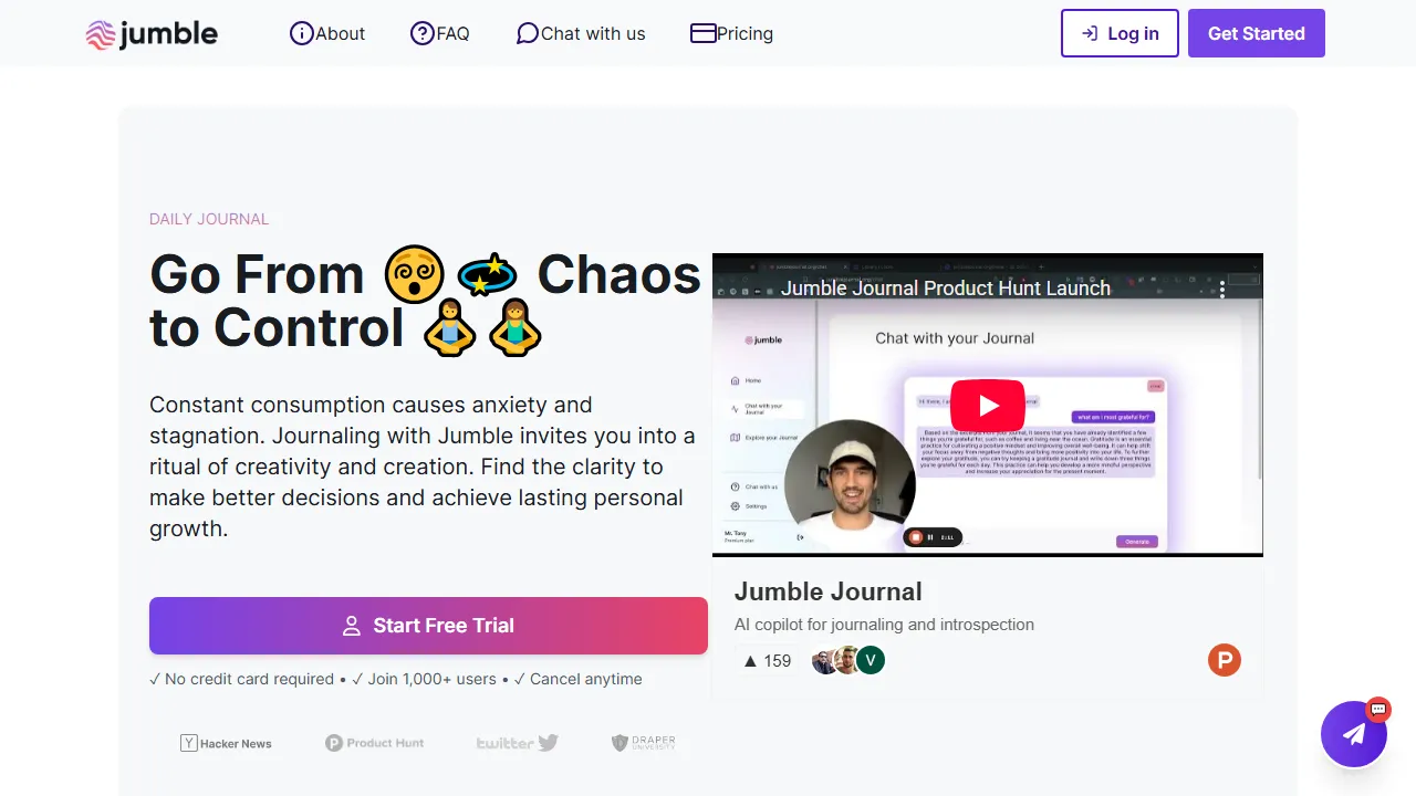 jumblejournal.org - Personal Journaling Tool Online screenshot