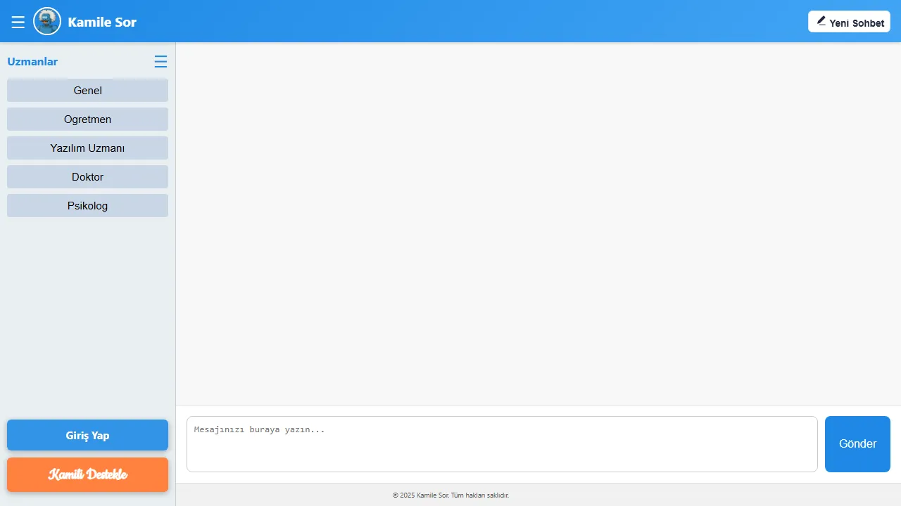 kamilesor.com - Free AI Chatbot Platform for Instant Answers screenshot
