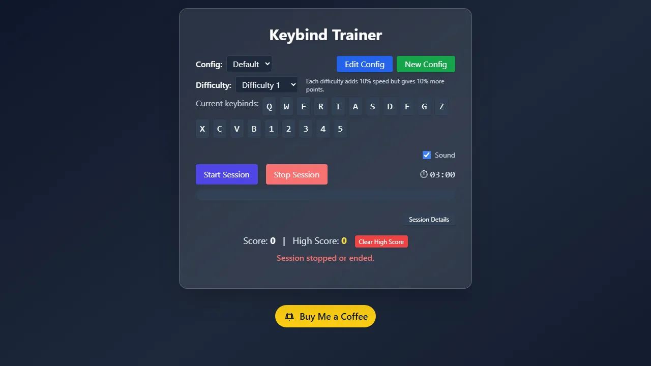 keybind-trainer.vercel.app - Keyboard Training Tool To Improve Skills screenshot